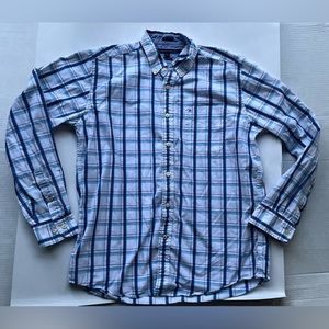 Tommy Hilfiger blue/white Button Down. Classic, wardrobe staple Size Large. EUC.